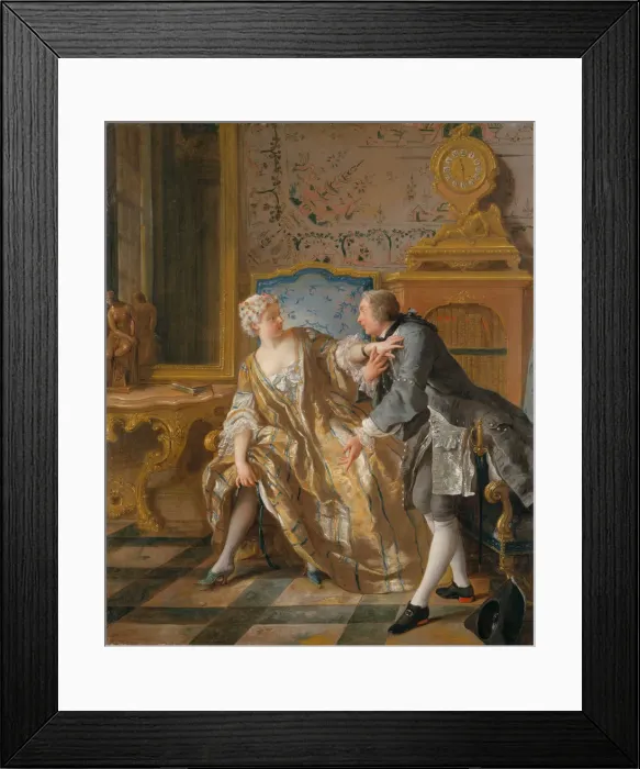 Framed Print : The Garter, 1724. Creator: Jean Francois de Troy Framed Print : The Garter, 1724. Creator: Jean Francois de Troy