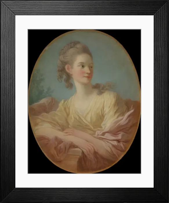 Framed Print : Portrait of a Young Woman, 1770s. Creator: Jean-Honore Fragonard Framed Print : Portrait of a Young Woman, 1770s. Creator: Jean-Honore Fragonard