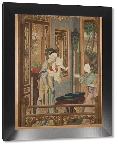 Interior with Woman, Child and Nurse, late 18th-early 19th century. Creator: Unknown