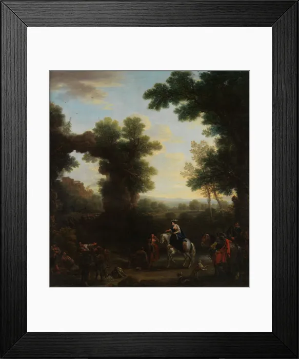 Framed Print : Classical Landscape with Gypsies, 1748. Creator: John Wootton Framed Print : Classical Landscape with Gypsies, 1748. Creator: John Wootton