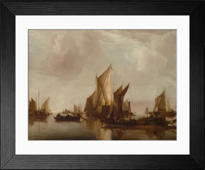 Framed Print : A State Yacht and Other Craft in Calm Water, ca. 1660. Creator: Jan van de Cappelle Framed Print : A State Yacht and Other Craft in Calm Water, ca. 1660. Creator: Jan van de Cappelle