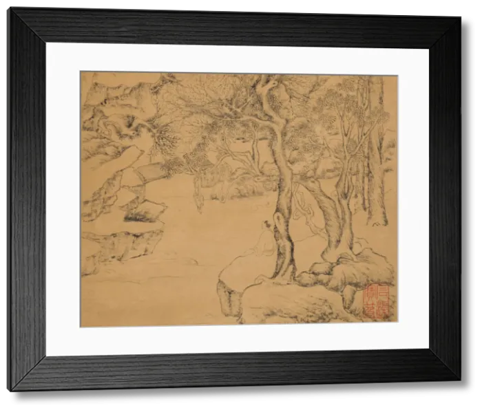 Framed Print : The Waterfall, dated 1559. Creator: Ju Jie Framed Print : The Waterfall, dated 1559. Creator: Ju Jie