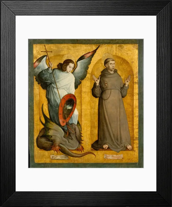 Framed Print : Saints Michael and Francis, ca. 1505-9. Creator: Juan de Flandes, the Elder