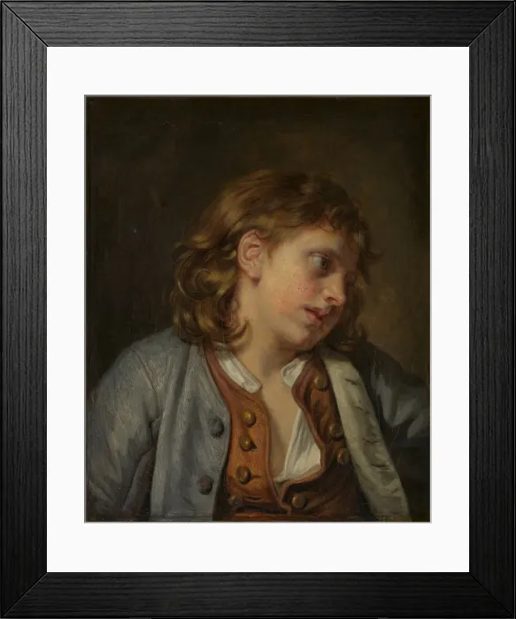 Framed Print : Head of a Young Boy, 1763. Creator: Jean-Baptiste Greuze Framed Print : Head of a Young Boy, 1763. Creator: Jean-Baptiste Greuze