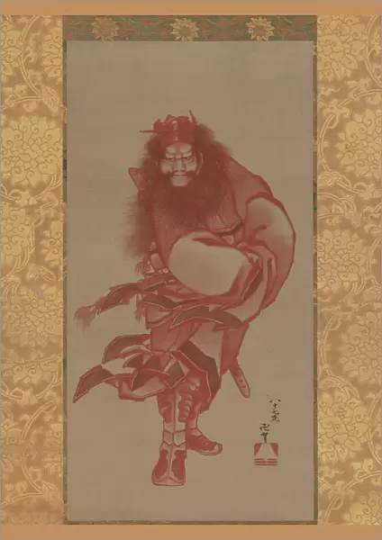 Red Shoki, the Demon Queller, dated 1847. Creator: Hokusai