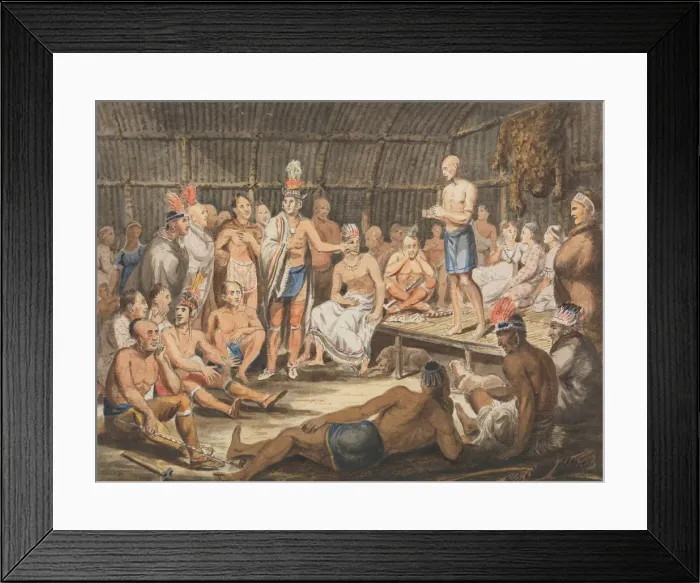 Framed Print : Exhibition of Indian Tribal Ceremonies at the Olympic Theater, Philadelphia, 1811-ca Framed Print : Exhibition of Indian Tribal Ceremonies at the Olympic Theater, Philadelphia, 1811-ca