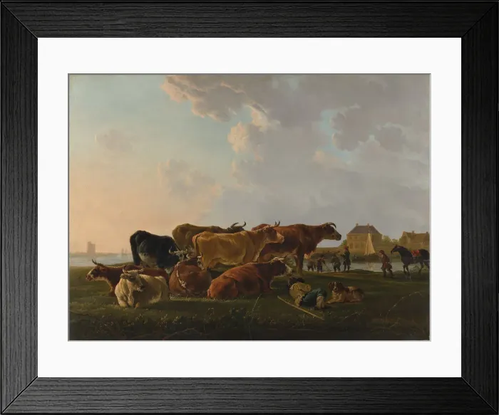 Framed Print : Landscape with Cattle, probably ca. 1800. Creator: Jacob van Strij Framed Print : Landscape with Cattle, probably ca. 1800. Creator: Jacob van Strij