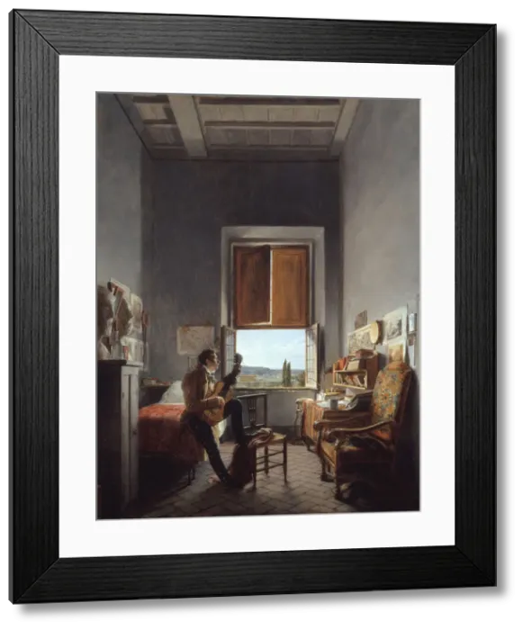 Framed Print : Leon Palliere (1787-1820) in His Room at the Villa Medici, Rome, 1817. Creator Framed Print : Leon Palliere (1787-1820) in His Room at the Villa Medici, Rome, 1817. Creator