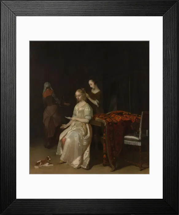 Framed Print : The Love Letter, early 1670s. Creator: Jacob Ochtervelt Framed Print : The Love Letter, early 1670s. Creator: Jacob Ochtervelt