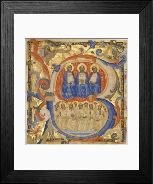 Framed Print : The Trinity in an Initial B, Probably 1387. Creator: Master of the Codex Rossiano (Sienese Framed Print : The Trinity in an Initial B, Probably 1387. Creator: Master of the Codex Rossiano (Sienese
