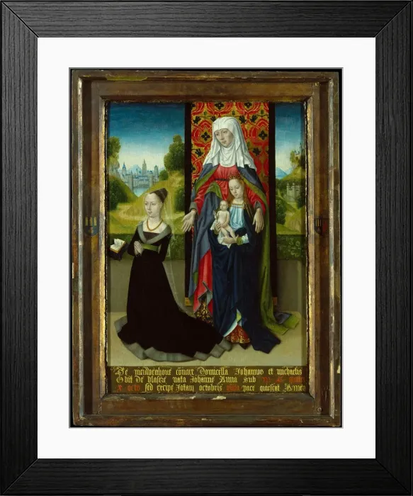 Framed Print : Virgin and Child with Saint Anne Presenting Anna van Nieuwenhove, 1479-82. Creator Framed Print : Virgin and Child with Saint Anne Presenting Anna van Nieuwenhove, 1479-82. Creator