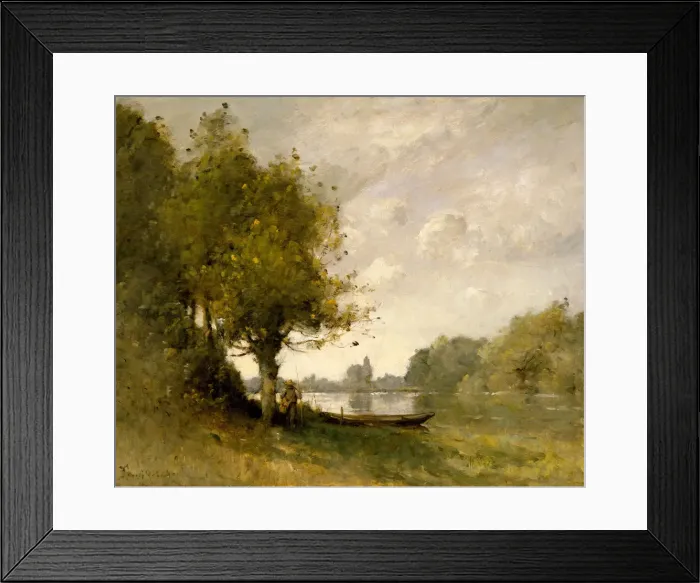 Framed Print : A Pond near Nangis, 1880-95. Creator: Paul-Desire Trouillebert Framed Print : A Pond near Nangis, 1880-95. Creator: Paul-Desire Trouillebert