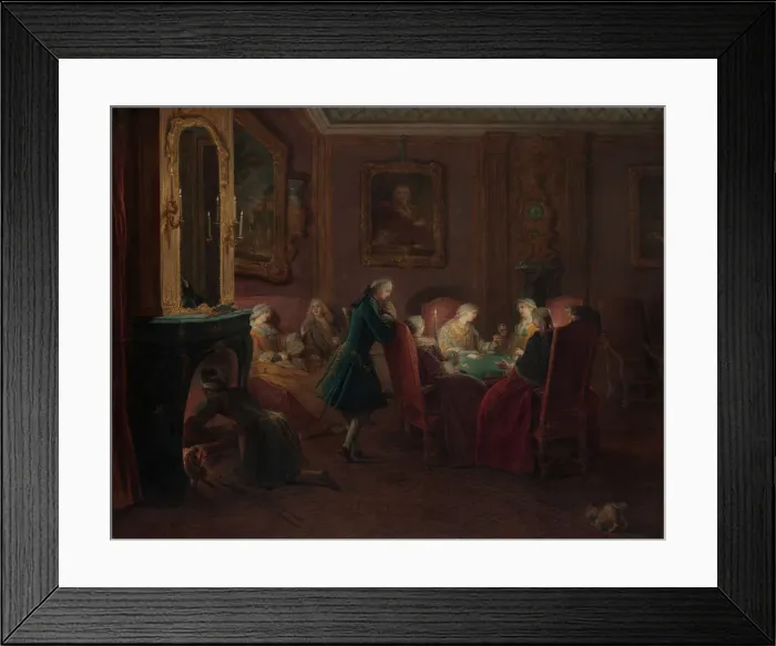 Framed Print : Card Players in a Drawing Room. Creator: Pierre Louis Dumesnil Framed Print : Card Players in a Drawing Room. Creator: Pierre Louis Dumesnil