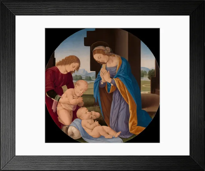 Framed Print : Madonna Adoring the Child with the Infant Saint John the Baptist and an Angel, Early 1490s Framed Print : Madonna Adoring the Child with the Infant Saint John the Baptist and an Angel, Early 1490s