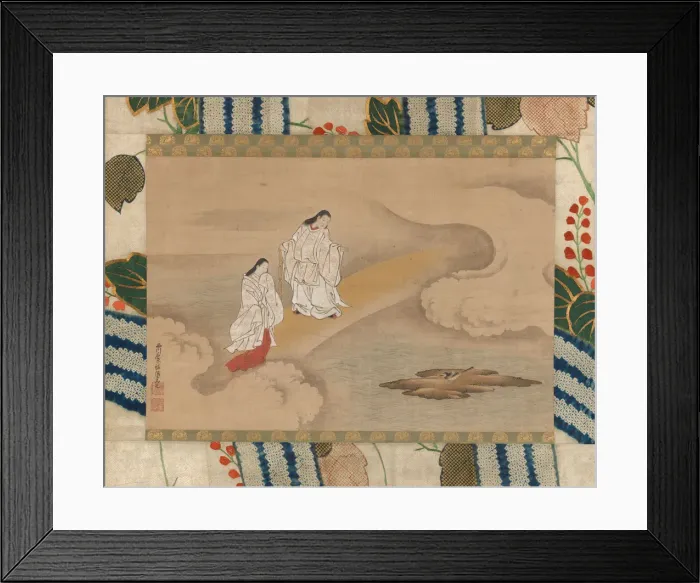 Framed Print : The God Izanagi and Goddess Izanami, 18th century. Creator: Nishikawa Sukenobu Framed Print : The God Izanagi and Goddess Izanami, 18th century. Creator: Nishikawa Sukenobu