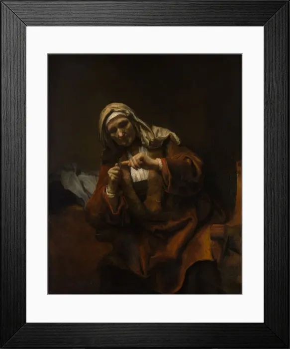 Framed Print : Old Woman Cutting Her Nails, ca. 1655-60. Creator: Style of Rembrandt (Dutch, second Framed Print : Old Woman Cutting Her Nails, ca. 1655-60. Creator: Style of Rembrandt (Dutch, second