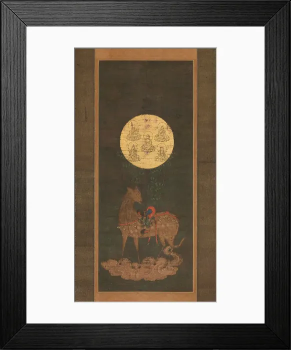 Framed Print : Deer Mandala of Kasuga Shrine, late 14th century. Creator: Unknown Framed Print : Deer Mandala of Kasuga Shrine, late 14th century. Creator: Unknown