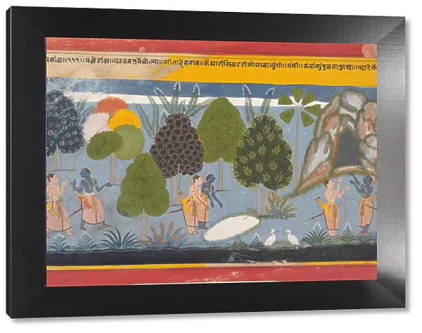 Rama and Lakshmana Search in Vain for Sita: Illustrated folio... ca. 1680-90. Creator: Unknown