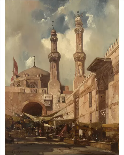 A Cairo Bazaar, 1839. Creator: Adrien Dauzats
