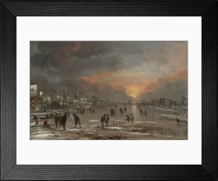 Framed Print : Sports on a Frozen River, probably ca. 1660. Creator: Aert van der Neer Framed Print : Sports on a Frozen River, probably ca. 1660. Creator: Aert van der Neer