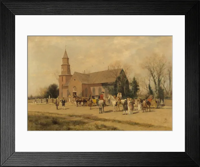 Framed Print : Old Bruton Church, Williamsburg, Virginia, in the Time of Lord Dunmore, 1893. Creator: A Framed Print : Old Bruton Church, Williamsburg, Virginia, in the Time of Lord Dunmore, 1893. Creator: A