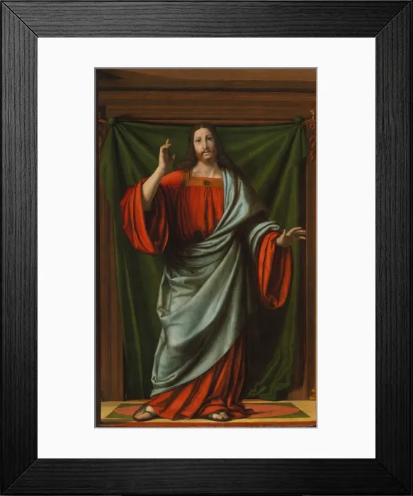 Framed Print : Christ Blessing. Creator: Andrea Solario Framed Print : Christ Blessing. Creator: Andrea Solario