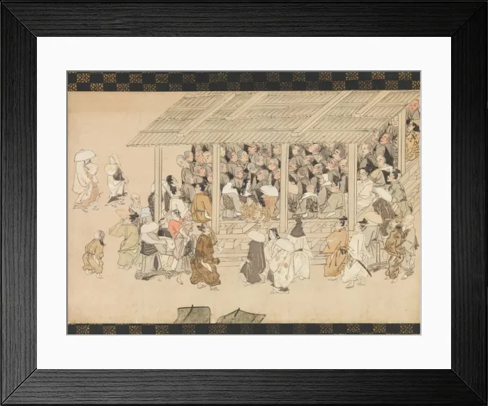 Framed Print : A Nenbutsu Gathering at Ichiya, Kyoto, from the Illustrated Biography of the Monk Framed Print : A Nenbutsu Gathering at Ichiya, Kyoto, from the Illustrated Biography of the Monk
