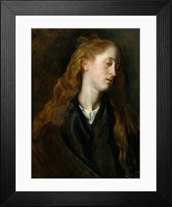 Framed Print : Study Head of a Young Woman, ca. 1618-20. Creator: Anthony van Dyck Framed Print : Study Head of a Young Woman, ca. 1618-20. Creator: Anthony van Dyck