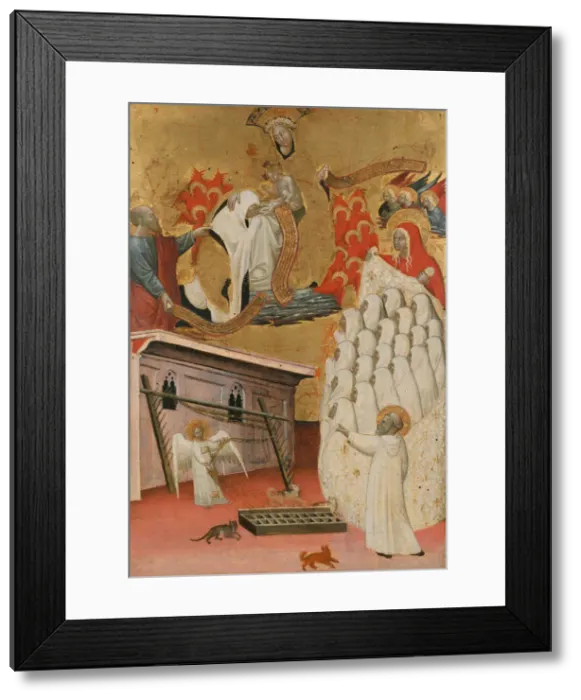Framed Print : Santa Francesca Romana Clothed by the Virgin, ca. 1445. Creator: Antonio del Massaro da Viterbo Framed Print : Santa Francesca Romana Clothed by the Virgin, ca. 1445. Creator: Antonio del Massaro da Viterbo