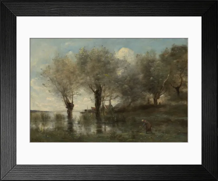 Framed Print : A Pond in Picardy, ca. 1867. Creator: Jean-Baptiste-Camille Corot Framed Print : A Pond in Picardy, ca. 1867. Creator: Jean-Baptiste-Camille Corot