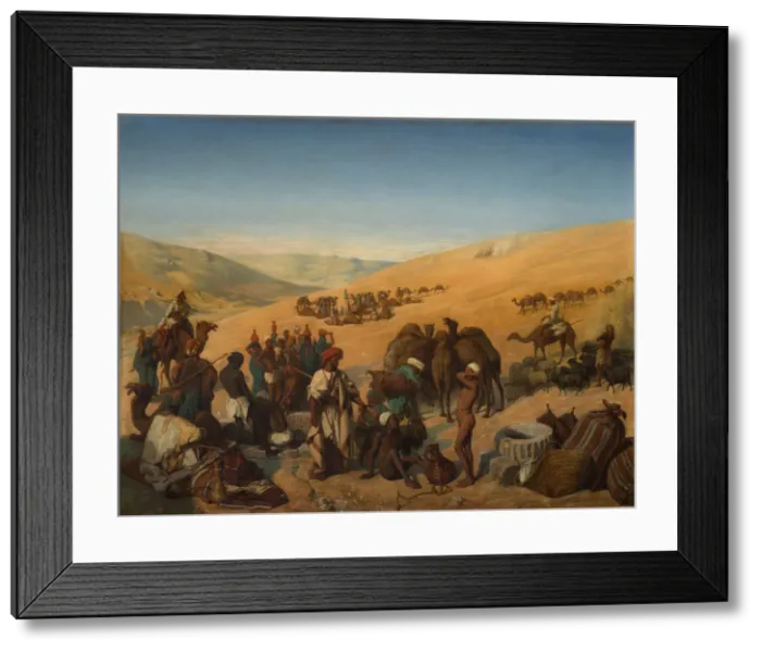 Framed Print : Halt of Caravans at the Wells of Saba (Beersheba) in the Desert South of Hebron, 1850 Framed Print : Halt of Caravans at the Wells of Saba (Beersheba) in the Desert South of Hebron, 1850