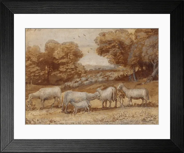 Framed Print : Landscape with Sheep, ca. 1648. Creator: Claude Lorrain Framed Print : Landscape with Sheep, ca. 1648. Creator: Claude Lorrain