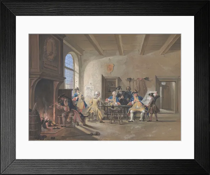 Framed Print : Guardroom Scene, 1744. Creator: Cornelis Troost Framed Print : Guardroom Scene, 1744. Creator: Cornelis Troost