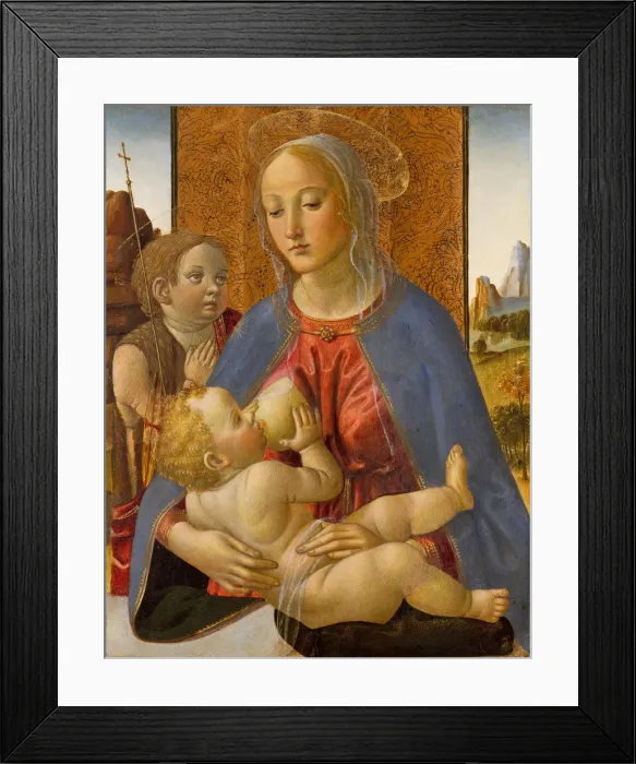 Framed Print : Madonna and Child with the Young Saint John the Baptist, ca. 1490. Creator: Cosimo Rosselli Framed Print : Madonna and Child with the Young Saint John the Baptist, ca. 1490. Creator: Cosimo Rosselli