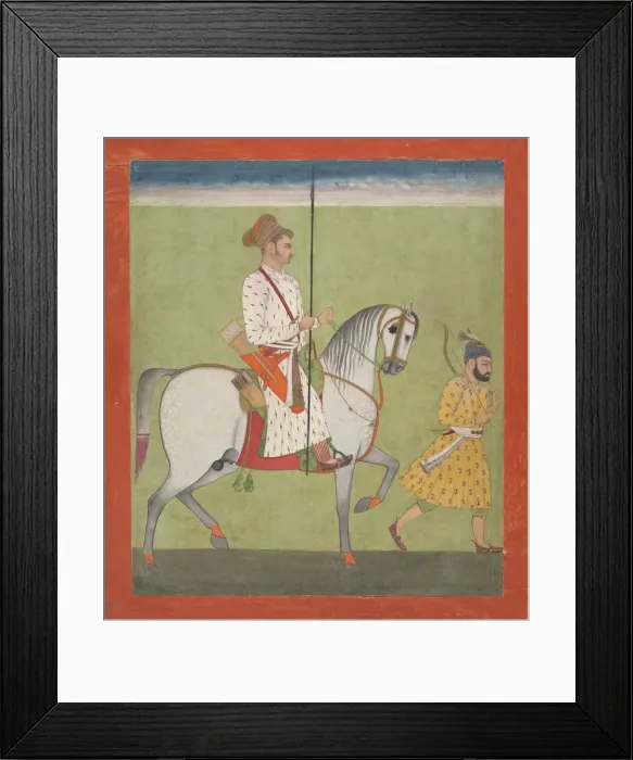 Framed Print : Jhujhar Singh on Horseback, ca. 1720-30. Creator: Dalchand Framed Print : Jhujhar Singh on Horseback, ca. 1720-30. Creator: Dalchand