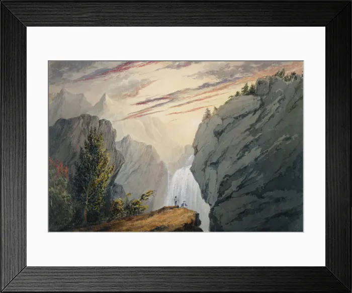 Framed Print : At the Waterfall, ca. 1850. Creator: David Claypoole Johnston Framed Print : At the Waterfall, ca. 1850. Creator: David Claypoole Johnston