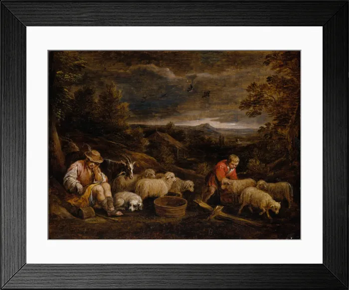 Framed Print : Shepherds and Sheep. Creator: David Teniers II Framed Print : Shepherds and Sheep. Creator: David Teniers II
