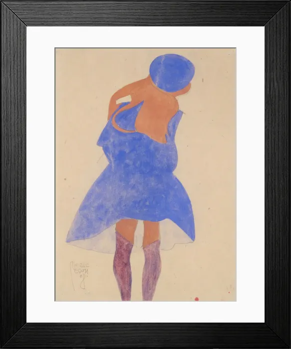 Framed Print : Standing Girl, Back View, 1908. Creator: Egon Schiele Framed Print : Standing Girl, Back View, 1908. Creator: Egon Schiele