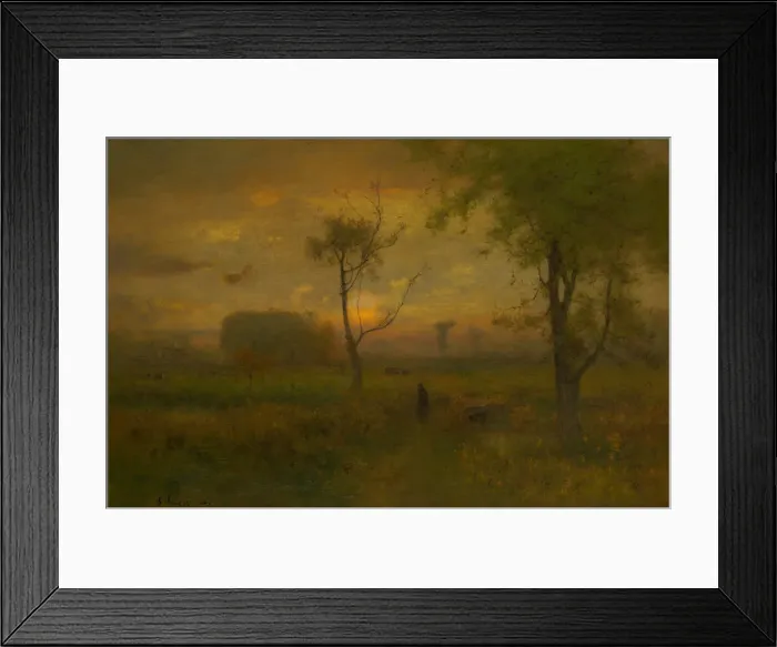 Framed Print : Sunrise, 1887. Creator: George Inness Framed Print : Sunrise, 1887. Creator: George Inness