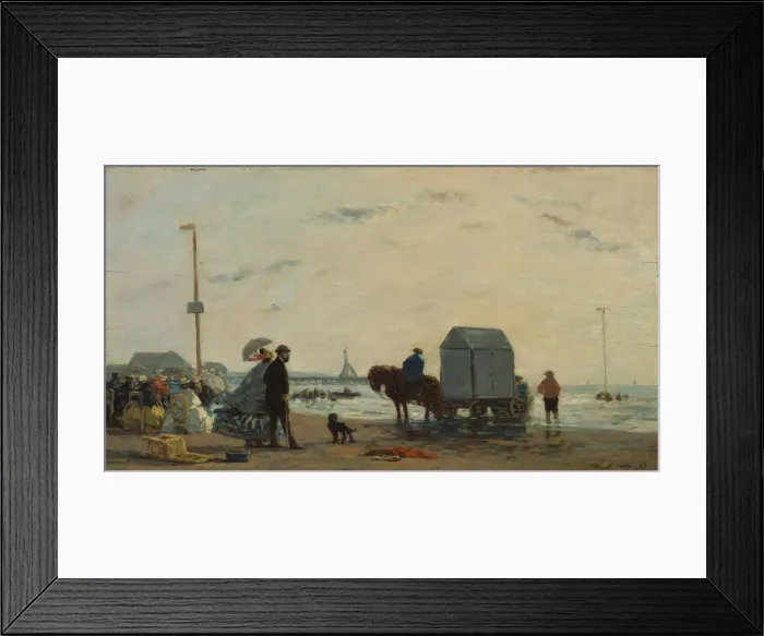 Framed Print : On the Beach at Trouville, 1863. Creator: Eugene Louis Boudin Framed Print : On the Beach at Trouville, 1863. Creator: Eugene Louis Boudin