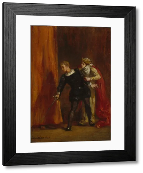 Framed Print : Hamlet and His Mother, 1849. Creator: Eugene Delacroix Framed Print : Hamlet and His Mother, 1849. Creator: Eugene Delacroix