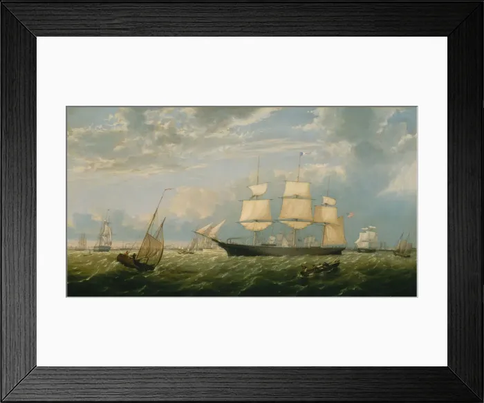 Framed Print : The Golden State Entering New York Harbor, 1854. Creator: Fitz Hugh Lane Framed Print : The Golden State Entering New York Harbor, 1854. Creator: Fitz Hugh Lane