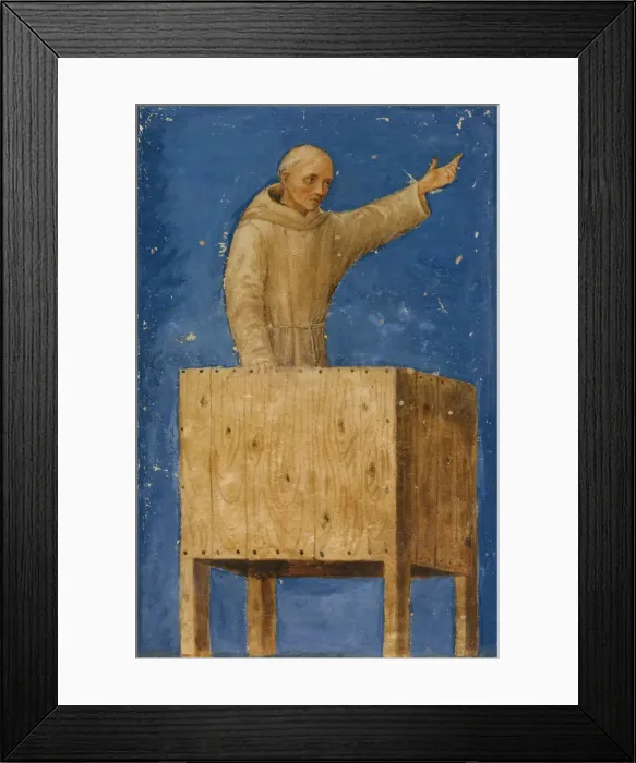 Framed Print : Saint Bernardino Preaching from a Pulpit, ca. 1470-75. Creator: Francesco di Giorgio Martini Framed Print : Saint Bernardino Preaching from a Pulpit, ca. 1470-75. Creator: Francesco di Giorgio Martini