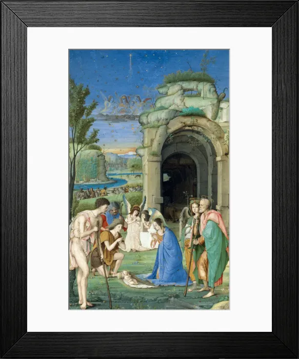 Framed Print : Adoration of the Shepherds, ca. 1500. Creator: Francesco Marmitta Framed Print : Adoration of the Shepherds, ca. 1500. Creator: Francesco Marmitta