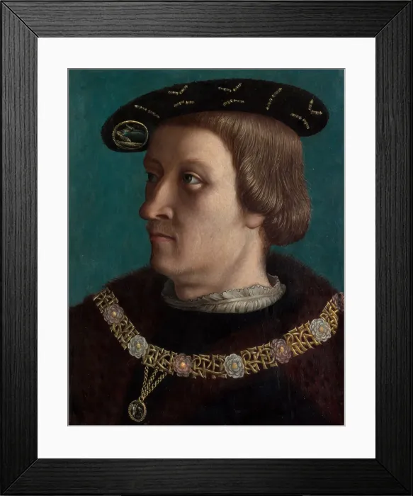 Framed Print : Portrait of a Man Wearing the Order of the Annunziata of Savoy. Creator: ? French Painter Framed Print : Portrait of a Man Wearing the Order of the Annunziata of Savoy. Creator: ? French Painter