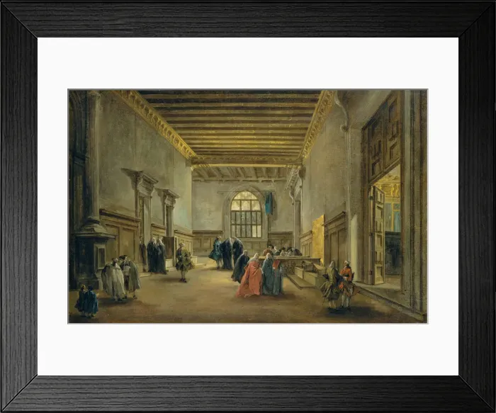 Framed Print : The Antechamber of the Sala del Maggior Consiglio, ca. 1765-68. Creator: Francesco Guardi Framed Print : The Antechamber of the Sala del Maggior Consiglio, ca. 1765-68. Creator: Francesco Guardi