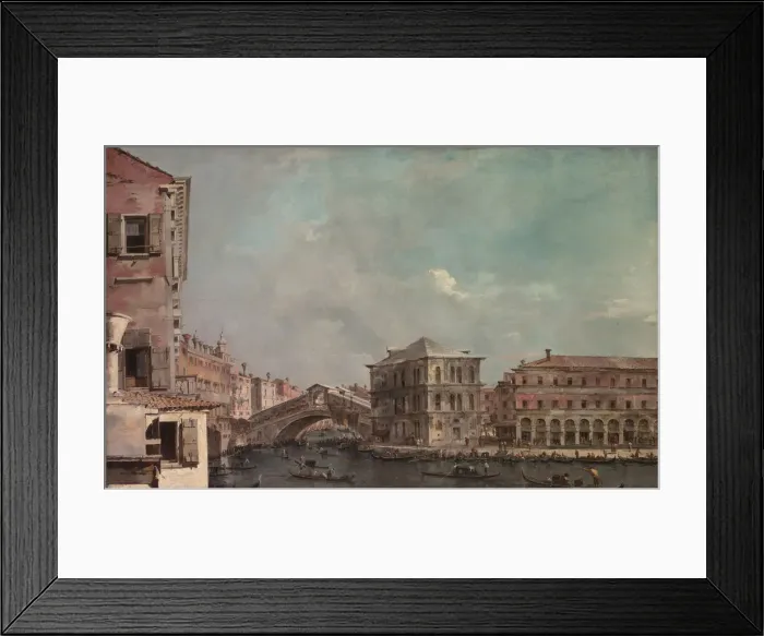 Framed Print : The Grand Canal above the Rialto, late 1760s. Creator: Francesco Guardi Framed Print : The Grand Canal above the Rialto, late 1760s. Creator: Francesco Guardi