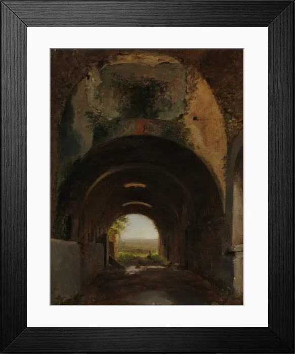 Framed Print : View in the Stables of the Villa of Maecenas, Tivoli, ca. 1805-10. Creator: Francois-Marius Granet Framed Print : View in the Stables of the Villa of Maecenas, Tivoli, ca. 1805-10. Creator: Francois-Marius Granet