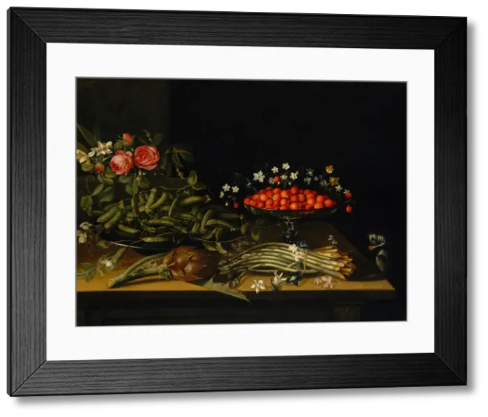 Framed Print : Still Life with Strawberries. Creator: French Painter (17th century) Framed Print : Still Life with Strawberries. Creator: French Painter (17th century)