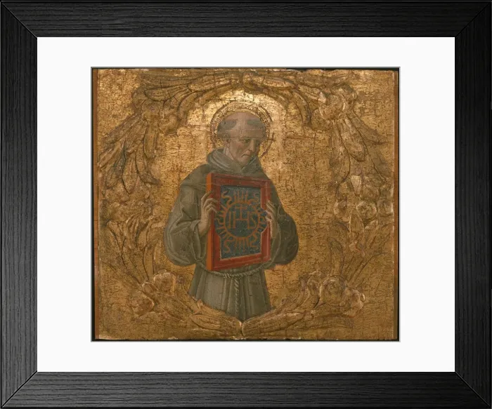 Framed Print : Saint Bernardino, possibly 1474. Creator: Benvenuto di Giovanni Framed Print : Saint Bernardino, possibly 1474. Creator: Benvenuto di Giovanni